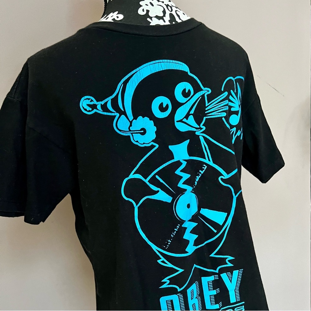 OBEY CLOTHING Vintage Shepard Fairey 100% Cotton Graphic Penguin Records Tee - Picture 2 of 8